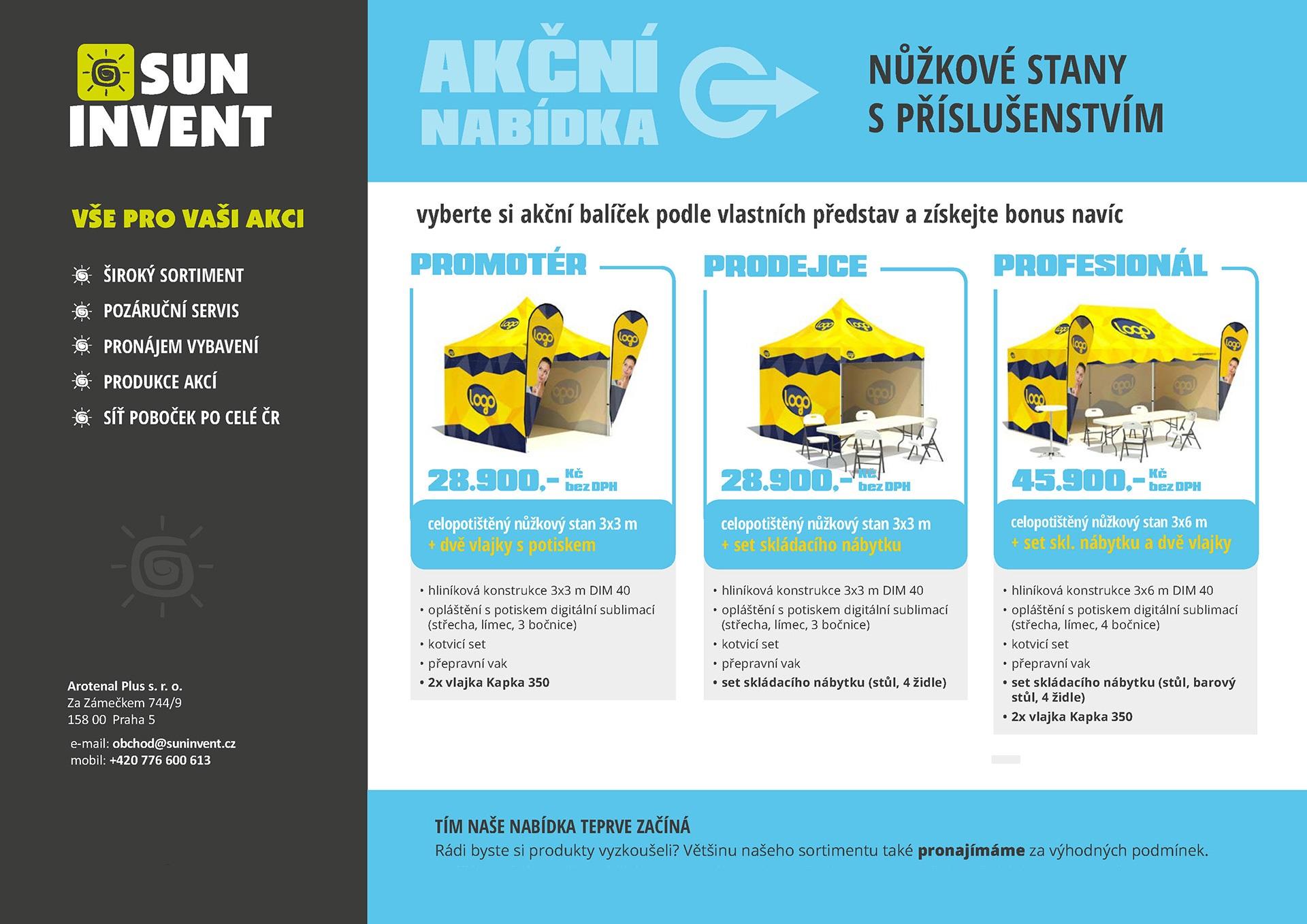 Nůžkové stany balíčky